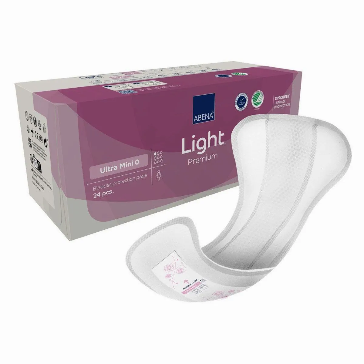 Abena Ultra Mini 0 Inkontinenz-Einlage, 80 ml Saugstärke, atmungsaktiv, für weibliche Anatomie