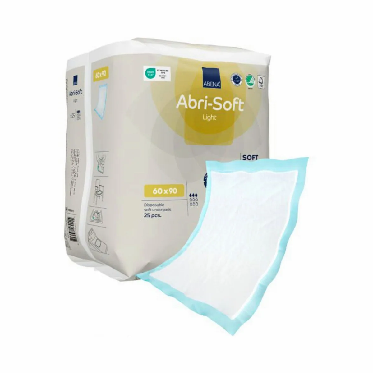 Abena Abri Soft Bettschutzeinlagen, zuverlässiger Schutz, hohe Saugfähigkeit, komfortabler Vliesstoff 3