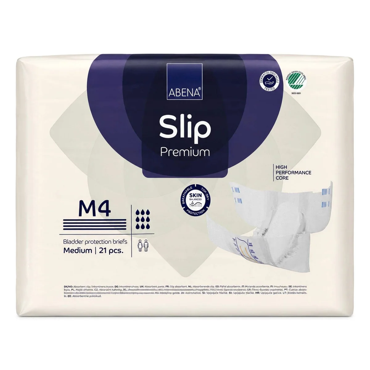 Abena Slip M4 Premium, anatomisch geformt, hohe Saugleistung — 21 Stück