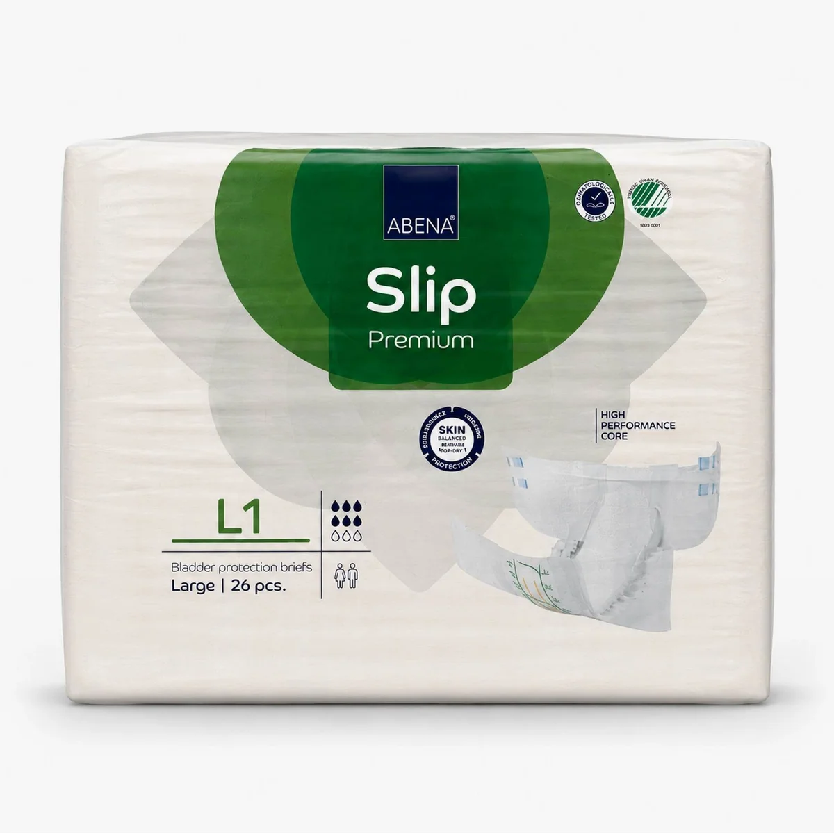 Abena Slip L1 Premium, anatomisch geformt, hohe Saugkraft — 26 Stück