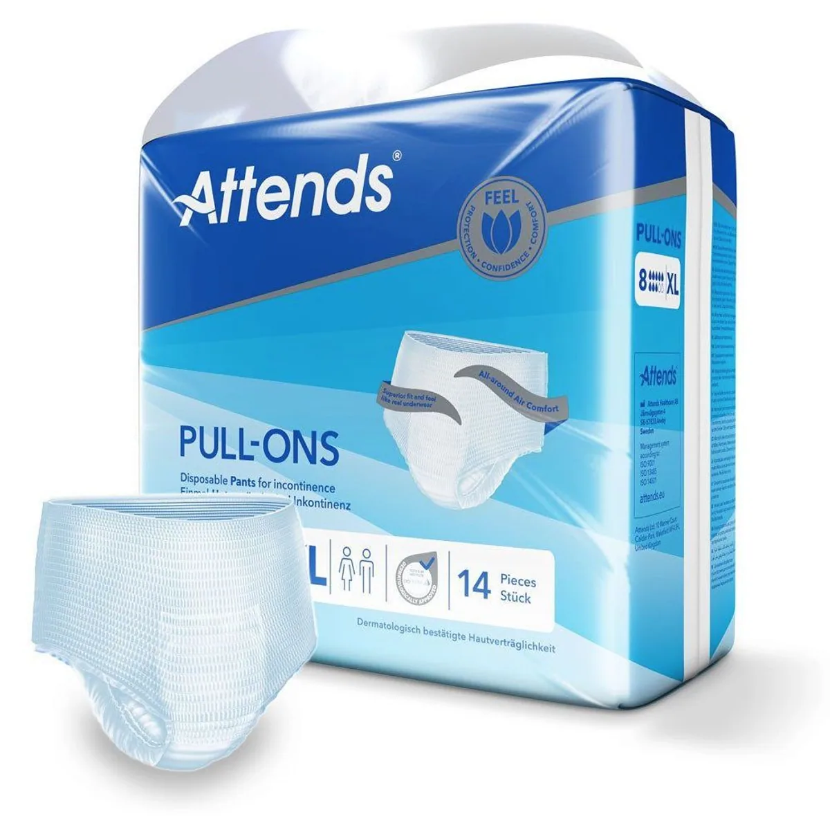 Attends Pull-Ons 8 XL, diskrete Einmalhosen, hoher Tragekomfort, Odour Protection