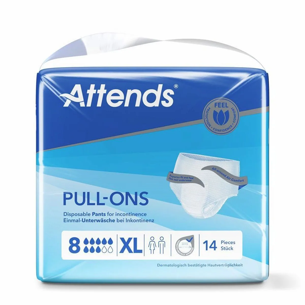 Attends Pull-Ons 8 XL, diskrete Einmalhosen, hoher Tragekomfort, Odour Protection 2