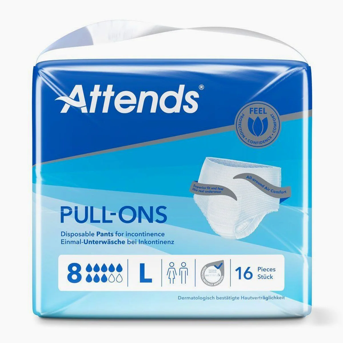 Attends Pull-Ons 8 Large, elastische Einmalhose, hohe Saugstärke, Odour Protection 2