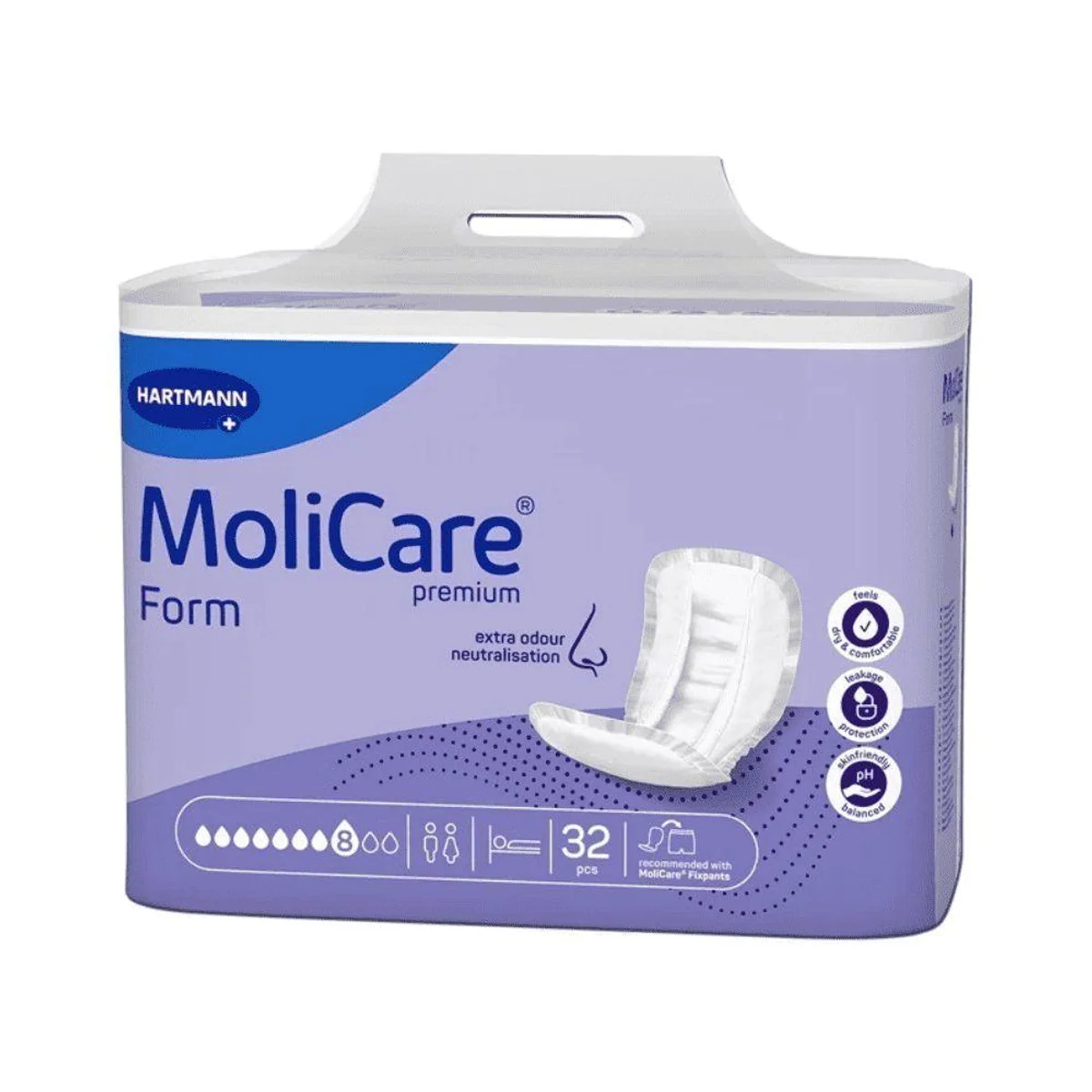 MoliCare Premium Inkontinenzslip, 8 Tropfen, für Harn- und Stuhlinkontinenz — 32 Stück