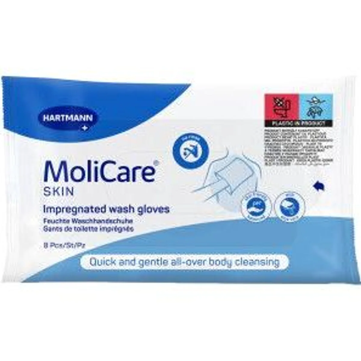 MoliCare Skin Waschhandschuhe, sanfte Reinigung & Hautschutz, 8 Stück 5