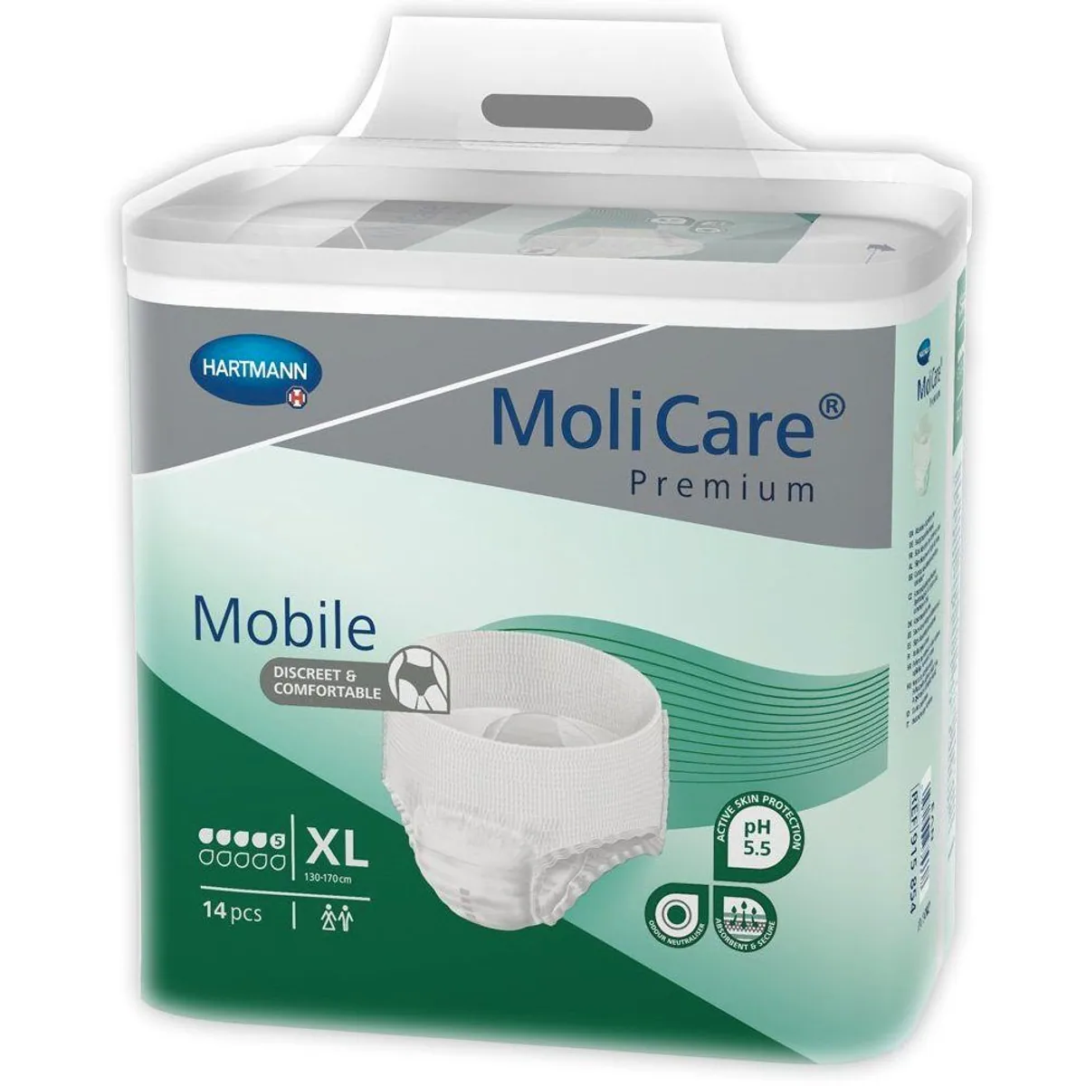 MoliCare Premium Mobile 5 Tropfen, Inkontinenz-Pants für leichte Harninkontinenz — diskret, komfortabel, sicher