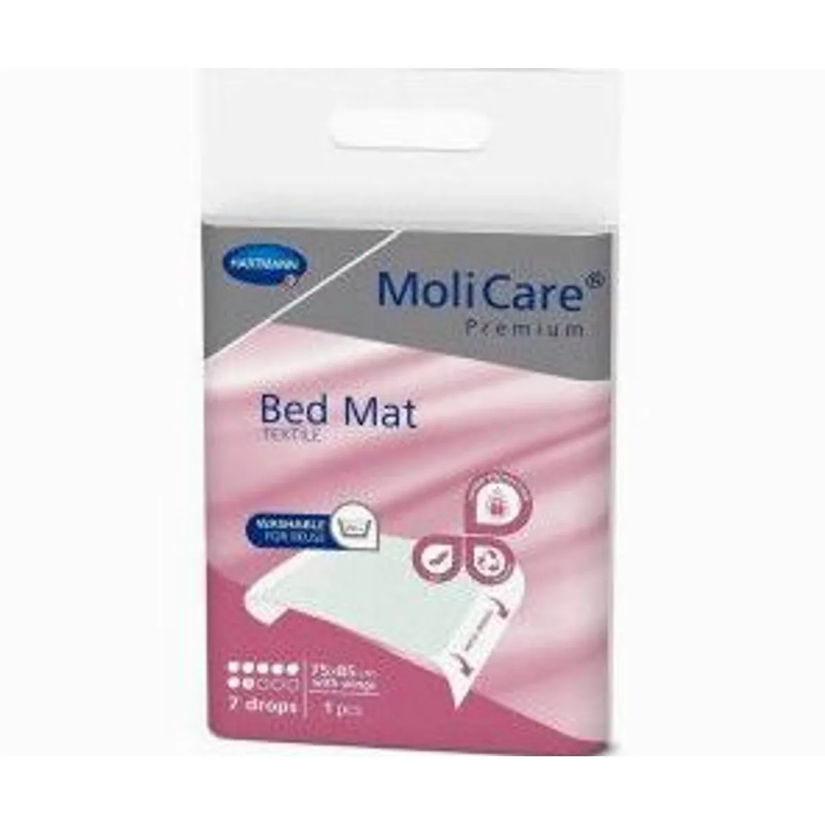 MoliCare Premium Bed Mat Textile mit Flügeln, hohe Saugfähigkeit, rutschfeste Unterseite 3