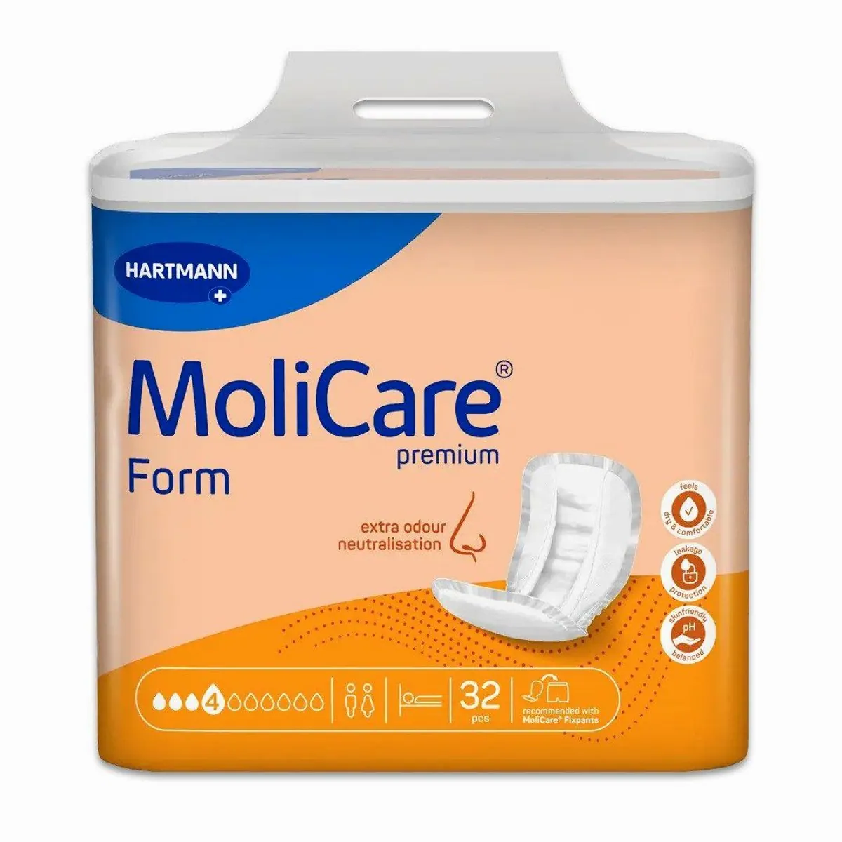 MoliCare Form Normal Plus, anatomische Inkontinenzeinlage, 4 Tropfen, 32 Stück