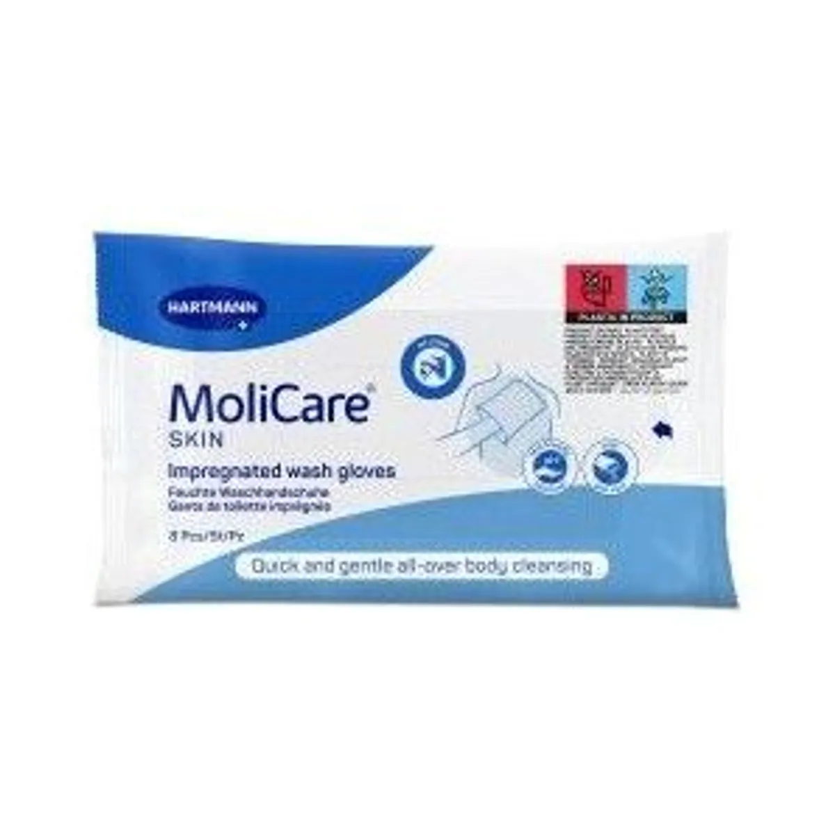 MoliCare Skin Waschhandschuhe, alkoholfrei, sanfte Reinigung für die Haut