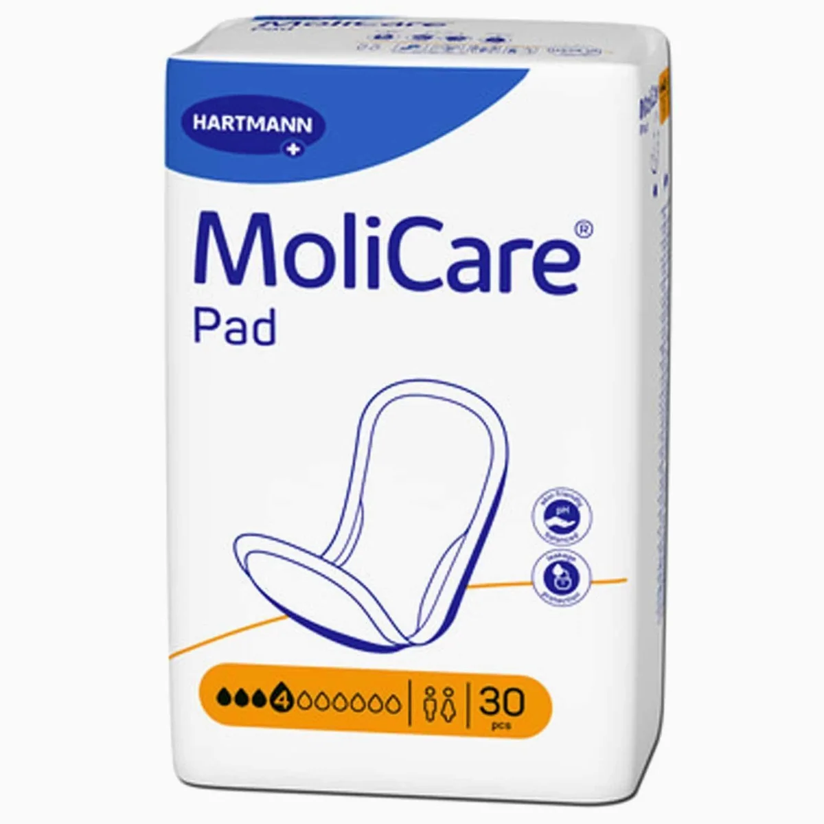 MoliCare Pad 4 Tropfen, anatomisch geformt, geruchsneutral, sicherer Halt — 30 Stück