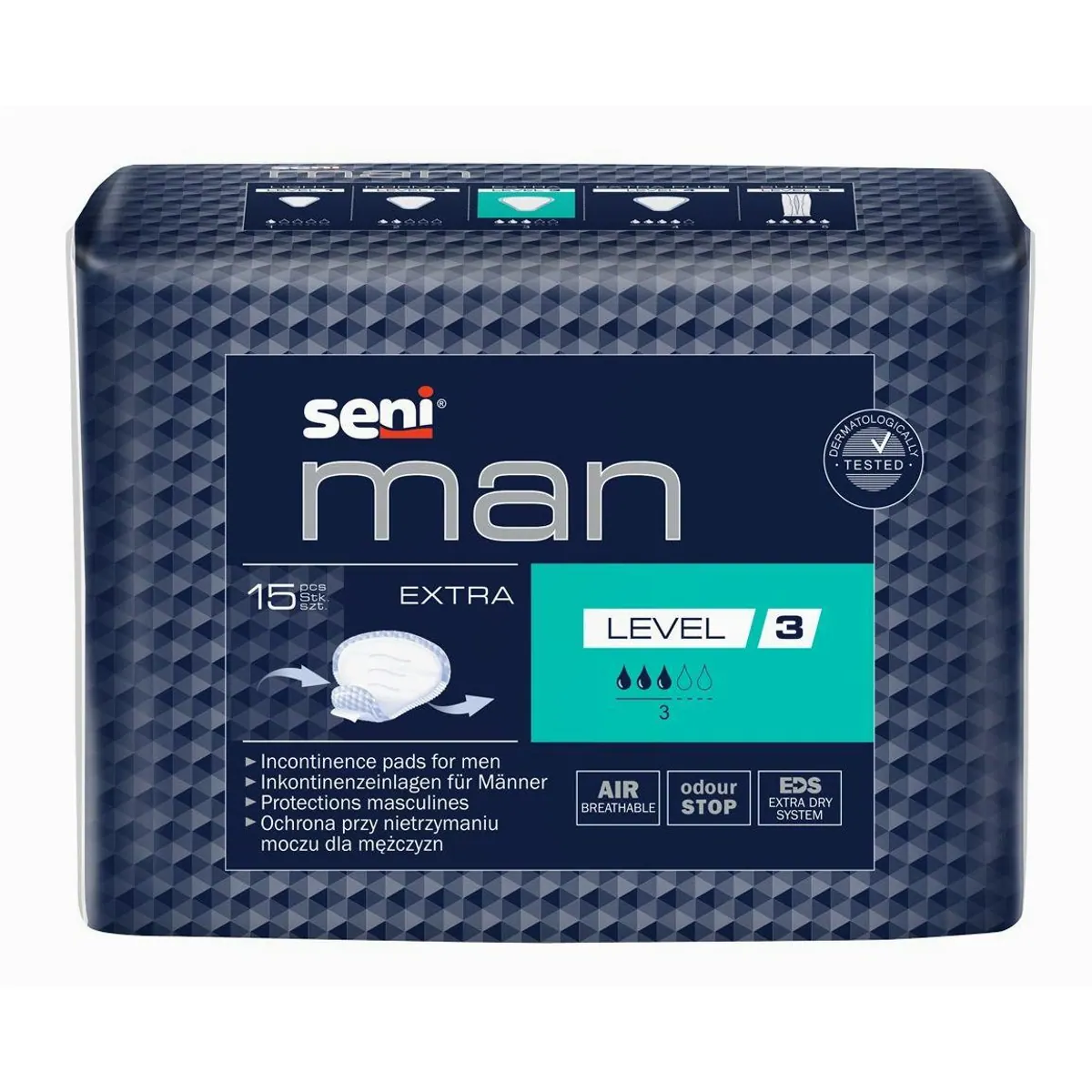 Seni Man Extra Level 3 Einlagen, anatomisch geformt, mit Auslaufschutz