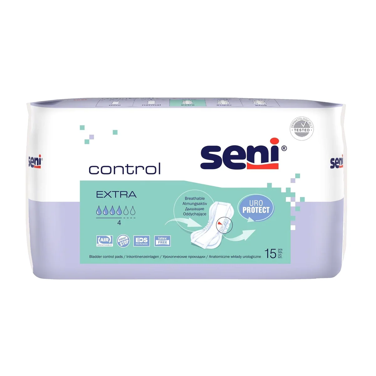 Seni Control Extra Inkontinenz-Einlage, atmungsaktiv, anatomische Passform, antibakterieller Superabsorber