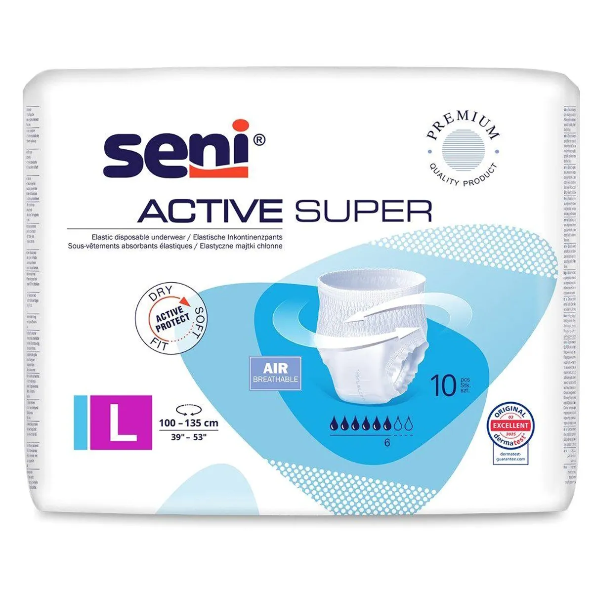 Seni Active Super Large Inkontinenz-Pants, für mittlere bis schwere Inkontinenz, atmungsaktiv, komfortabel