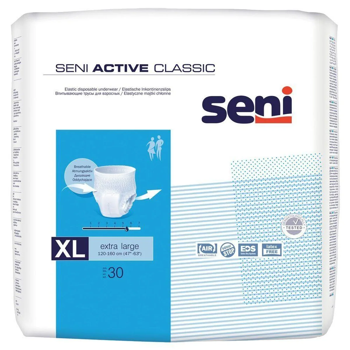 Seni Active Classic Inkontinenzslips XL, atmungsaktiv, hautfreundlich, mit Nässeindikator