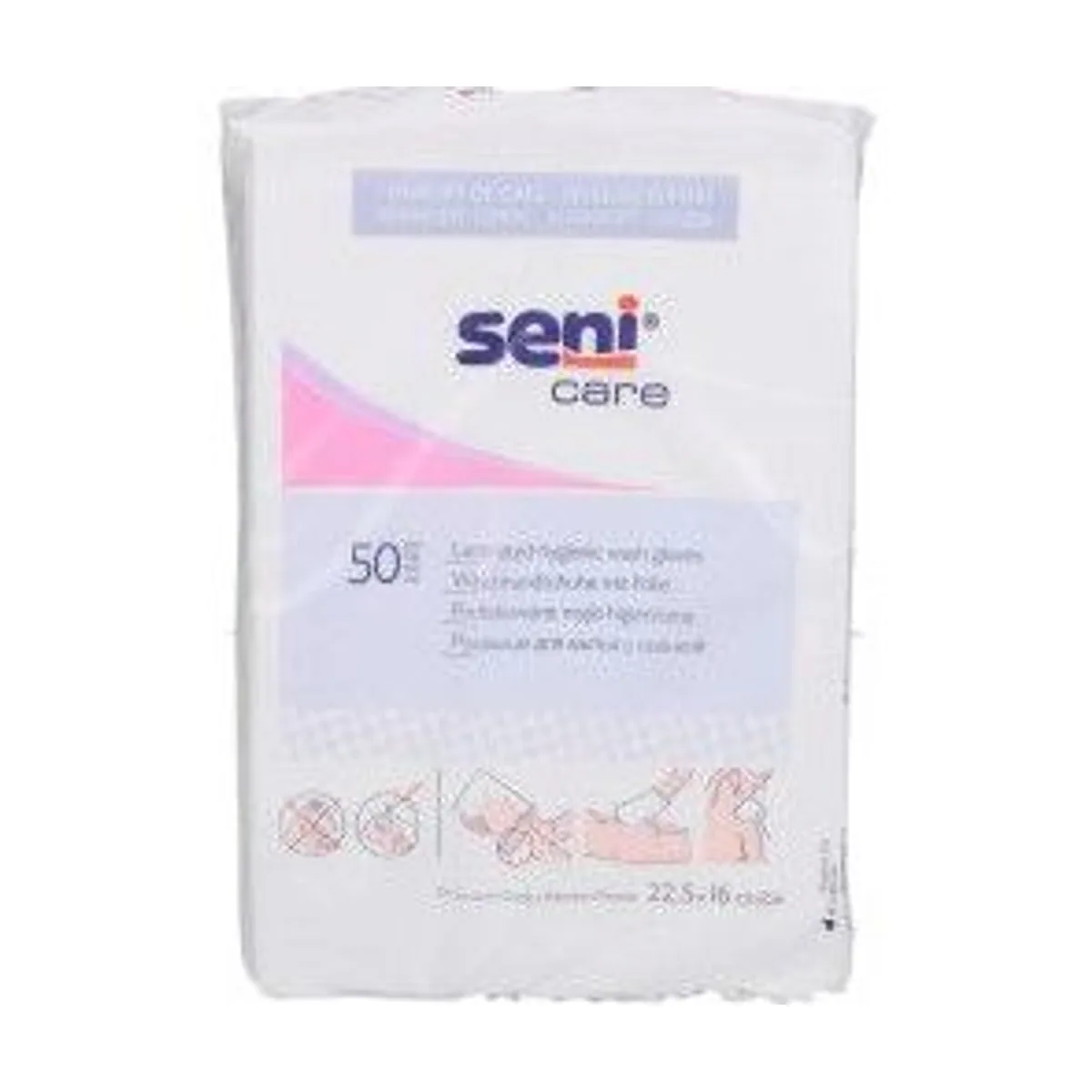 Seni Care Waschhandschuhe, sanfte Reinigung, praktische Folie — 50 Stück 3