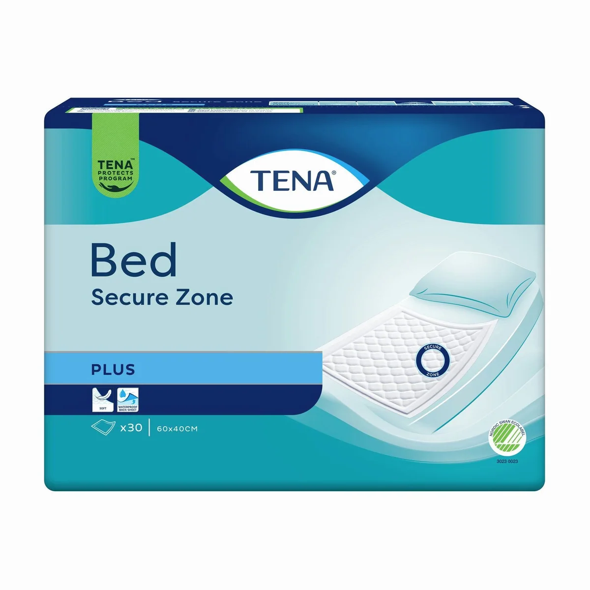 TENA Bed Plus Bettschutzunterlage, hohe Saugkraft, feuchtigkeitsdichte Rückseite, hautfreundliche Oberfläche