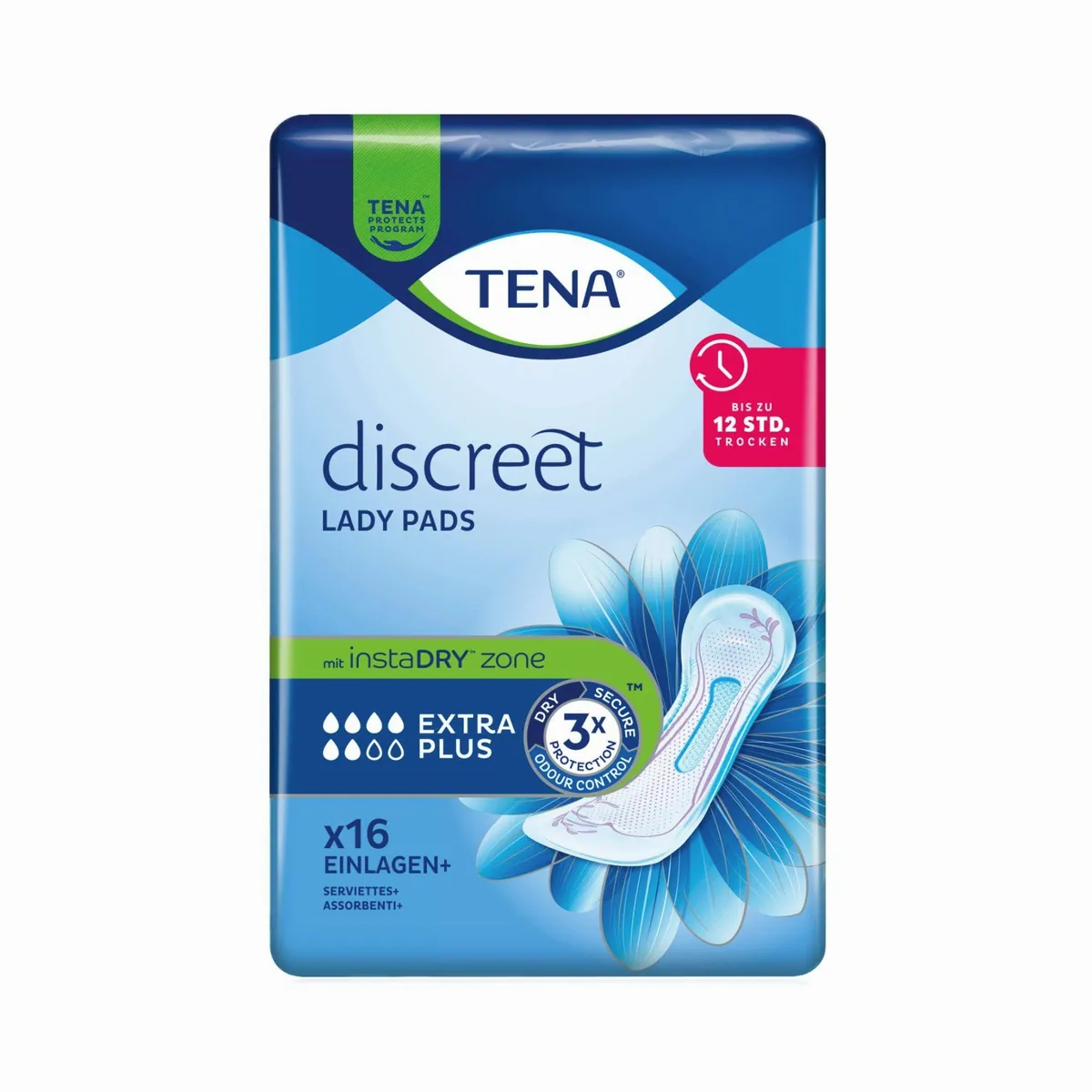TENA Lady Discreet Extra Plus, zuverlässiger Schutz für Frauen, 16 Stück