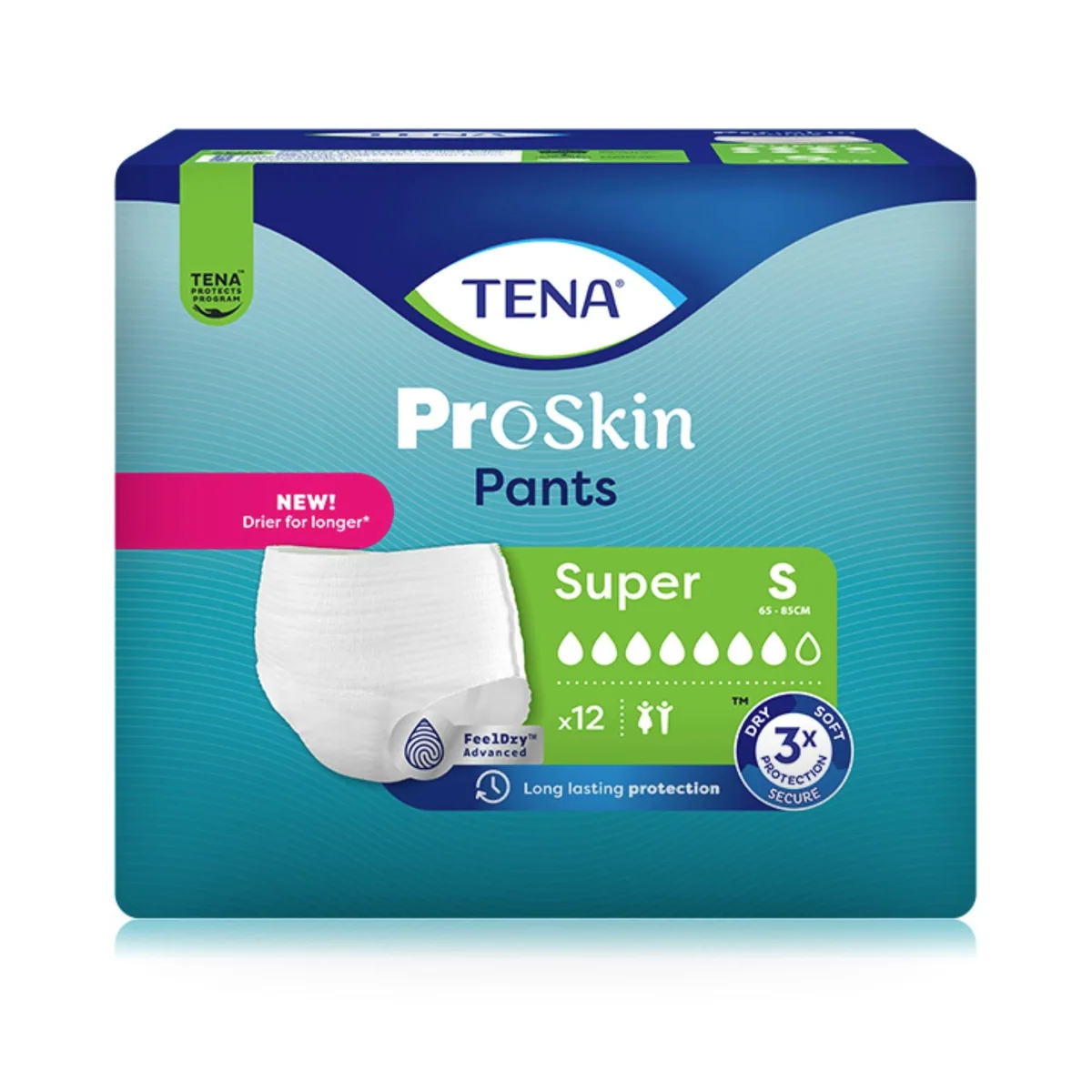 TENA Pants Super, zuverlässiger Schutz bei Blasenschwäche, S-XL, 12 Stück